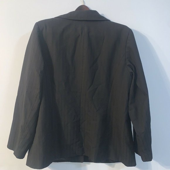 INC International Concepts size 18w Black Pinstriped Lined Blazer Jacket Woman - Picture 6 of 6